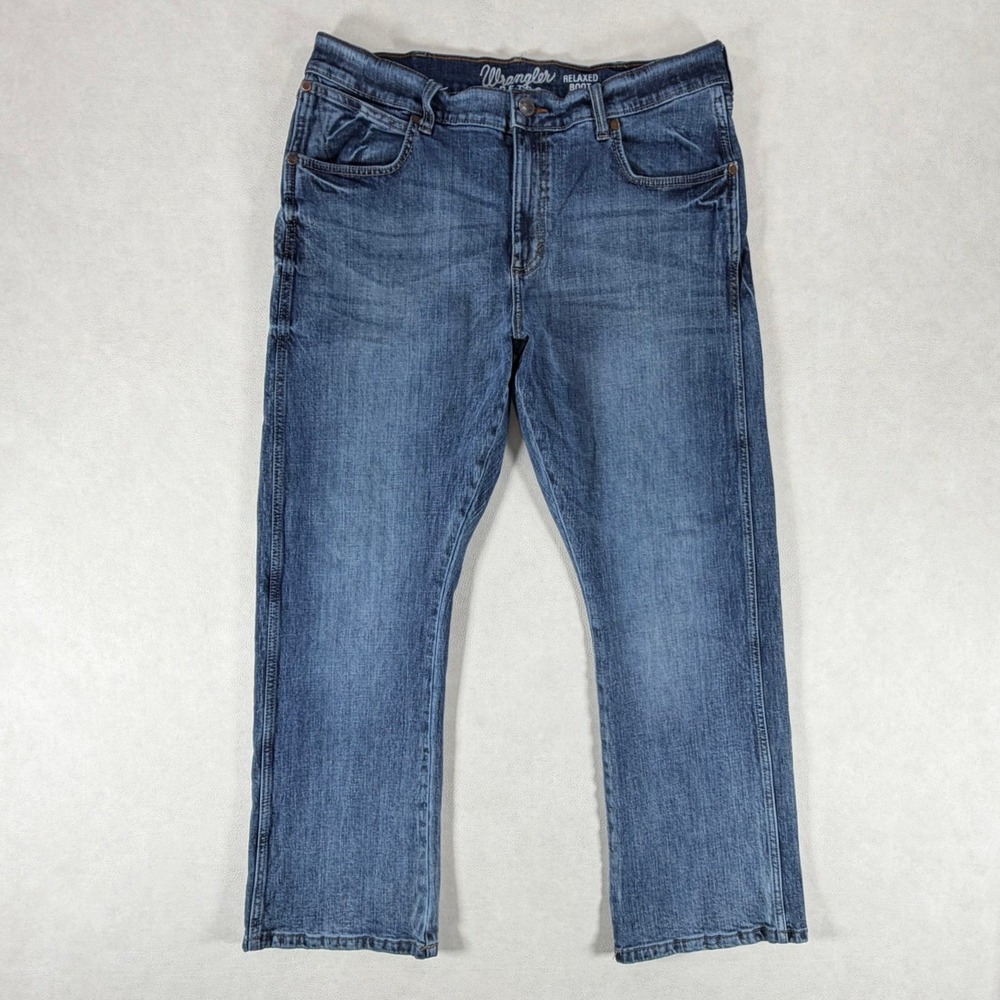 Wrangler Retro Relaxed Bootcut Jeans Mens 34x30 Blue Medium Wash Western